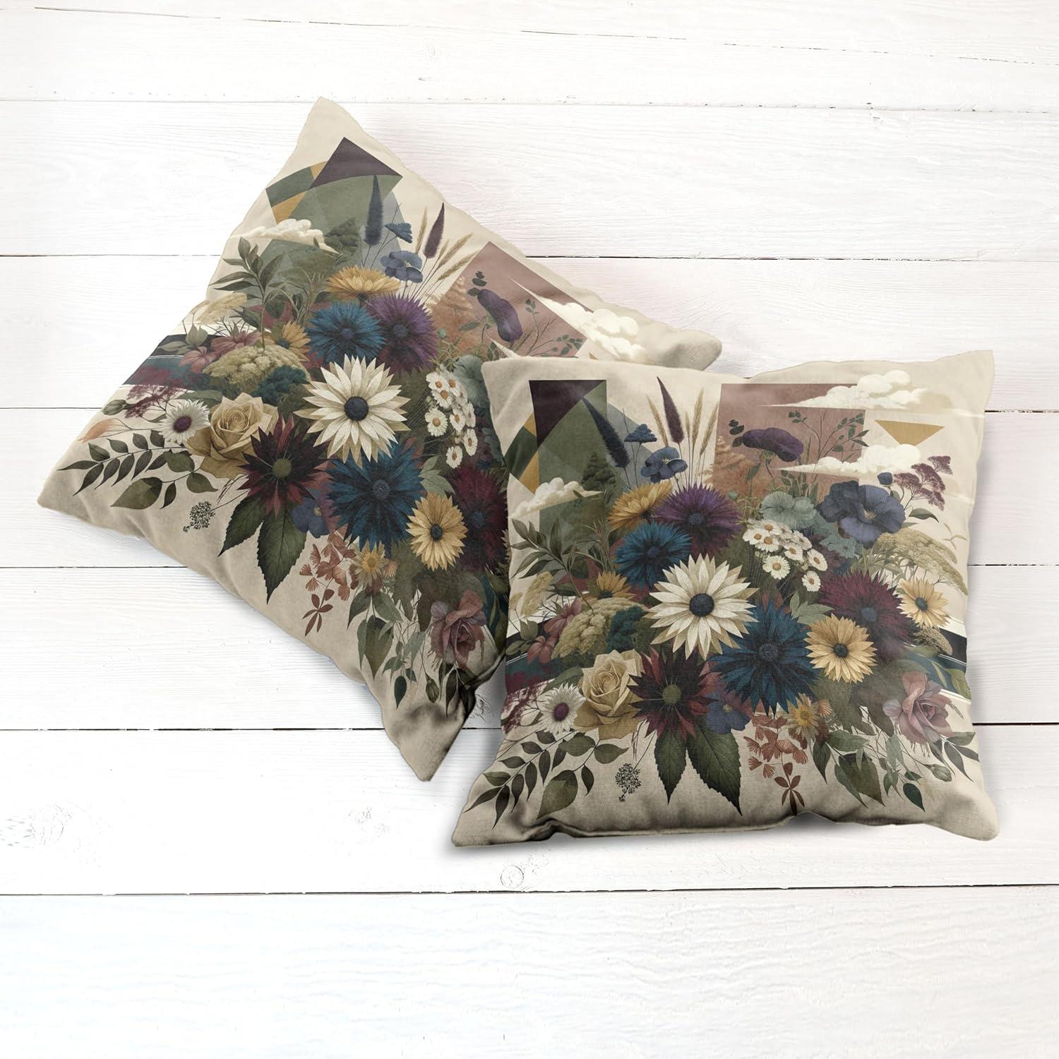 imageAmbesonne Eucalyptus Leaves Decorative Throw Pillow Case Pack of 2 Gloomy Love of Nature on Neutral Watercolor Art Background Couch Bedroom Living Room Cushion Cover 20quot Mustard and Reseda GreenEggshell Maroon Green