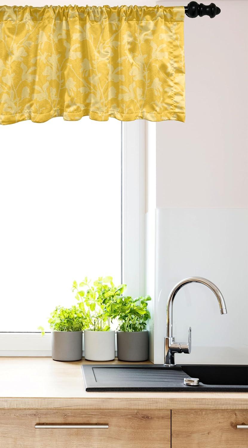 imageAmbesonne Neutral Color Window Valance Pack of 2 Spring Daisy Blossom Branches Summer Petals Season Pattern Rod Pocket Curtain Valances for Kitchen Bedroom 54quot X 12quot Marigold White and Pale GreyMustard Pastel Yellow