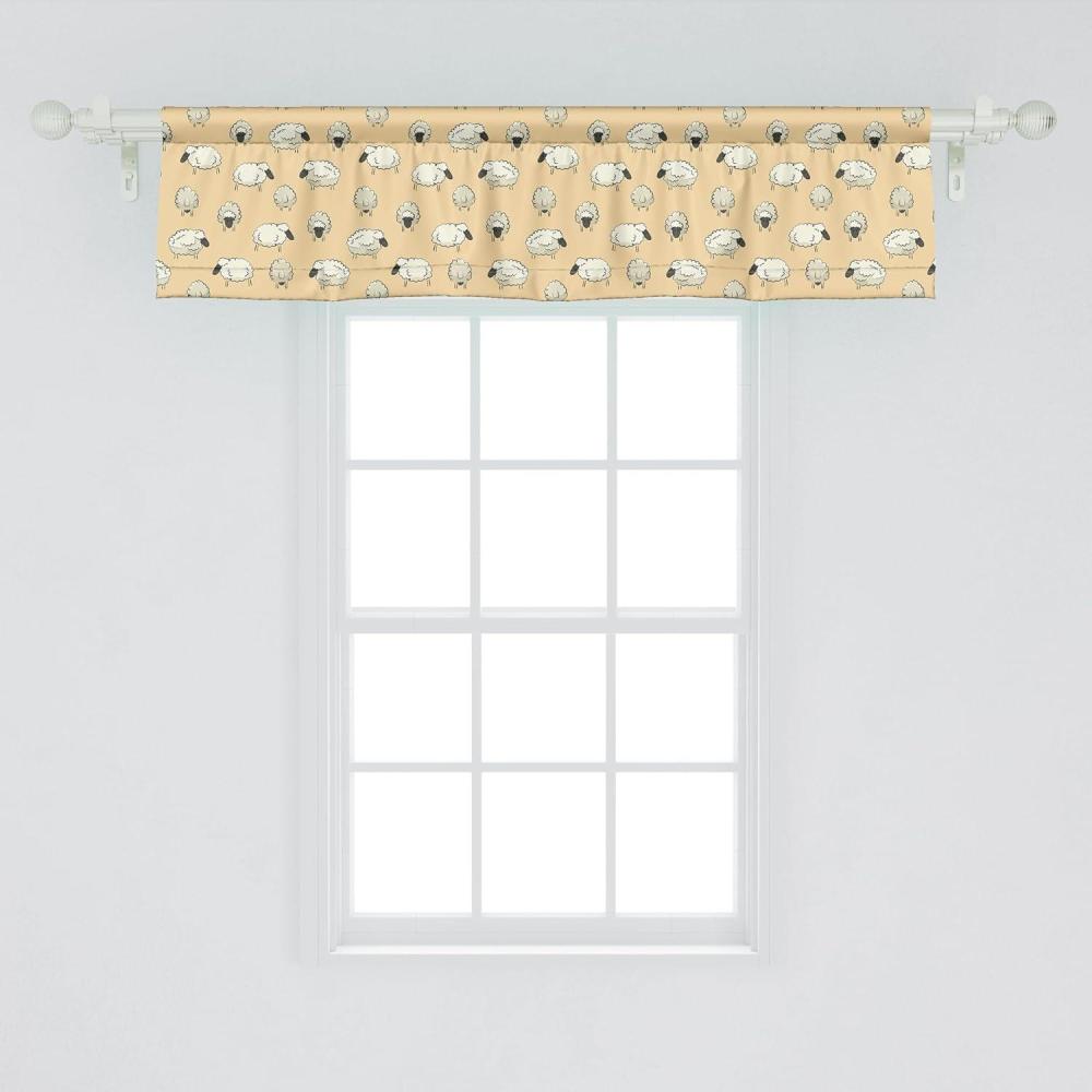 imageAmbesonne Neutral Color Window Valance Pack of 2 Spring Daisy Blossom Branches Summer Petals Season Pattern Rod Pocket Curtain Valances for Kitchen Bedroom 54quot X 12quot Marigold White and Pale GreyEggshell Dark Sepia