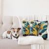 Ambesonne Eucalyptus Leaves Decorative Throw Pillow Case Pack of 2, Gloomy Love of Nature on Neutral Watercolor Art Background, Couch Bedroom Living Room Cushion Cover, 20″, Mustard and Reseda Green(Teal Mustard Blue)