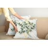 Ambesonne Eucalyptus Leaves Decorative Throw Pillow Case Pack of 2, Gloomy Love of Nature on Neutral Watercolor Art Background, Couch Bedroom Living Room Cushion Cover, 20″, Mustard and Reseda Green(Peacock Green Mustard)