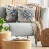 Ambesonne Eucalyptus Leaves Decorative Throw Pillow Case Pack of 2, Gloomy Love of Nature on Neutral Watercolor Art Background, Couch Bedroom Living Room Cushion Cover, 20″, Mustard and Reseda Green(Blush and Sea Blue)