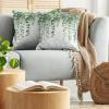 Ambesonne Eucalyptus Leaves Decorative Throw Pillow Case Pack of 2, Gloomy Love of Nature on Neutral Watercolor Art Background, Couch Bedroom Living Room Cushion Cover, 20″, Mustard and Reseda Green(Fern Green Pastel Yellow)