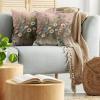 Ambesonne Eucalyptus Leaves Decorative Throw Pillow Case Pack of 2, Gloomy Love of Nature on Neutral Watercolor Art Background, Couch Bedroom Living Room Cushion Cover, 20″, Mustard and Reseda Green(Rose and Olive Green)