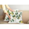Ambesonne Eucalyptus Leaves Decorative Throw Pillow Case Pack of 2, Gloomy Love of Nature on Neutral Watercolor Art Background, Couch Bedroom Living Room Cushion Cover, 20″, Mustard and Reseda Green(Fern Green Yellow and White)