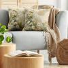 Ambesonne Eucalyptus Leaves Decorative Throw Pillow Case Pack of 2, Gloomy Love of Nature on Neutral Watercolor Art Background, Couch Bedroom Living Room Cushion Cover, 20″, Mustard and Reseda Green(Ivory Sage Green Mustard)