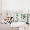 Ambesonne Eucalyptus Leaves Decorative Throw Pillow Case Pack of 2, Gloomy Love of Nature on Neutral Watercolor Art Background, Couch Bedroom Living Room Cushion Cover, 20″, Mustard and Reseda Green(Reseda Green Yellow Grey)