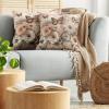 Ambesonne Eucalyptus Leaves Decorative Throw Pillow Case Pack of 2, Gloomy Love of Nature on Neutral Watercolor Art Background, Couch Bedroom Living Room Cushion Cover, 20″, Mustard and Reseda Green(Peach Peacock Green)