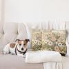 Ambesonne Eucalyptus Leaves Decorative Throw Pillow Case Pack of 2, Gloomy Love of Nature on Neutral Watercolor Art Background, Couch Bedroom Living Room Cushion Cover, 20″, Mustard and Reseda Green(Blush Eggshell Amber)