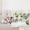 Ambesonne Eucalyptus Leaves Decorative Throw Pillow Case Pack of 2, Gloomy Love of Nature on Neutral Watercolor Art Background, Couch Bedroom Living Room Cushion Cover, 20″, Mustard and Reseda Green(Fern Green Yellow and White)