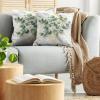 Ambesonne Eucalyptus Leaves Decorative Throw Pillow Case Pack of 2, Gloomy Love of Nature on Neutral Watercolor Art Background, Couch Bedroom Living Room Cushion Cover, 20″, Mustard and Reseda Green(Peacock Green Mustard)