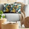 Ambesonne Eucalyptus Leaves Decorative Throw Pillow Case Pack of 2, Gloomy Love of Nature on Neutral Watercolor Art Background, Couch Bedroom Living Room Cushion Cover, 20″, Mustard and Reseda Green(Teal Mustard Blue)