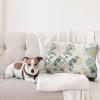 Ambesonne Eucalyptus Leaves Decorative Throw Pillow Case Pack of 2, Gloomy Love of Nature on Neutral Watercolor Art Background, Couch Bedroom Living Room Cushion Cover, 20″, Mustard and Reseda Green(Laurel Green Blue Cream)