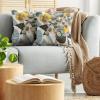 Ambesonne Eucalyptus Leaves Decorative Throw Pillow Case Pack of 2, Gloomy Love of Nature on Neutral Watercolor Art Background, Couch Bedroom Living Room Cushion Cover, 20″, Mustard and Reseda Green(Orange Blue Grey Peach)