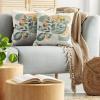 Ambesonne Eucalyptus Leaves Decorative Throw Pillow Case Pack of 2, Gloomy Love of Nature on Neutral Watercolor Art Background, Couch Bedroom Living Room Cushion Cover, 20″, Mustard and Reseda Green(Orange Dark Sea Green)