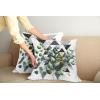 Ambesonne Eucalyptus Leaves Decorative Throw Pillow Case Pack of 2, Gloomy Love of Nature on Neutral Watercolor Art Background, Couch Bedroom Living Room Cushion Cover, 20″, Mustard and Reseda Green(Dark Blue Grey and Green)