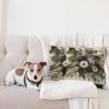 Ambesonne Eucalyptus Leaves Decorative Throw Pillow Case Pack of 2, Gloomy Love of Nature on Neutral Watercolor Art Background, Couch Bedroom Living Room Cushion Cover, 20″, Mustard and Reseda Green(Eggshell Maroon Green)