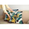 Ambesonne Eucalyptus Leaves Decorative Throw Pillow Case Pack of 2, Gloomy Love of Nature on Neutral Watercolor Art Background, Couch Bedroom Living Room Cushion Cover, 20″, Mustard and Reseda Green(Teal Mustard Blue)