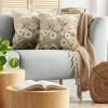 Ambesonne Eucalyptus Leaves Decorative Throw Pillow Case Pack of 2, Gloomy Love of Nature on Neutral Watercolor Art Background, Couch Bedroom Living Room Cushion Cover, 20″, Mustard and Reseda Green(Blush Eggshell Amber)