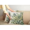 Ambesonne Eucalyptus Leaves Decorative Throw Pillow Case Pack of 2, Gloomy Love of Nature on Neutral Watercolor Art Background, Couch Bedroom Living Room Cushion Cover, 20″, Mustard and Reseda Green(Laurel Green Eggshell)