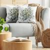 Ambesonne Eucalyptus Leaves Decorative Throw Pillow Case Pack of 2, Gloomy Love of Nature on Neutral Watercolor Art Background, Couch Bedroom Living Room Cushion Cover, 20″, Mustard and Reseda Green(Laurel Green White)