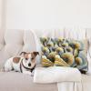 Ambesonne Eucalyptus Leaves Decorative Throw Pillow Case Pack of 2, Gloomy Love of Nature on Neutral Watercolor Art Background, Couch Bedroom Living Room Cushion Cover, 20″, Mustard and Reseda Green(Mustard Blue Grey Cream)