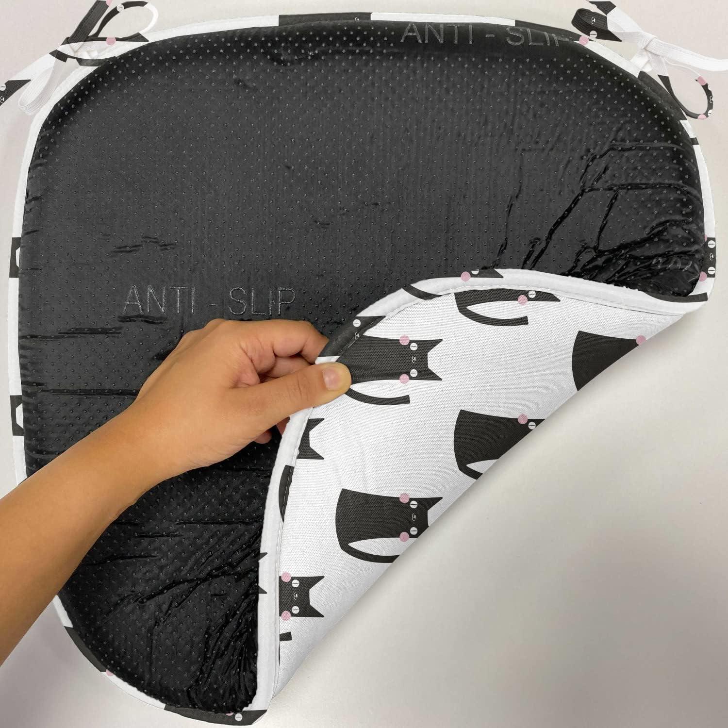 imageAmbesonne Black and White Chair Seating Cushion Set of 4 Vintage Floral Pattern Victorian Classic Royal Inspired New Modern Art AntiSlip Seat Padding for Kitchen ampamp Patio 16quotx16quot White and BlackCharcoal Grey Pale Pink