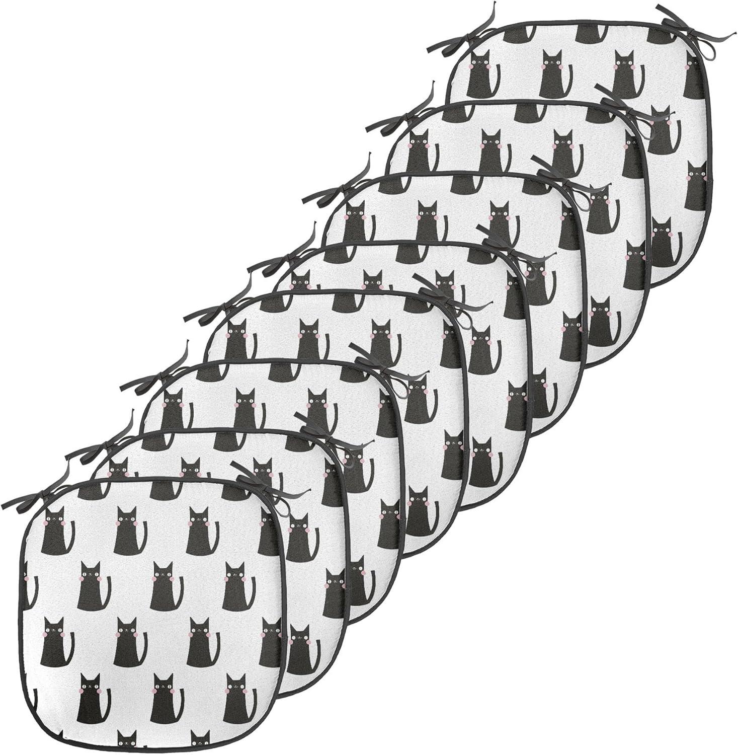 imageAmbesonne Black and White Chair Seating Cushion Set of 4 Vintage Floral Pattern Victorian Classic Royal Inspired New Modern Art AntiSlip Seat Padding for Kitchen ampamp Patio 16quotx16quot White and BlackCharcoal Grey Pale Pink