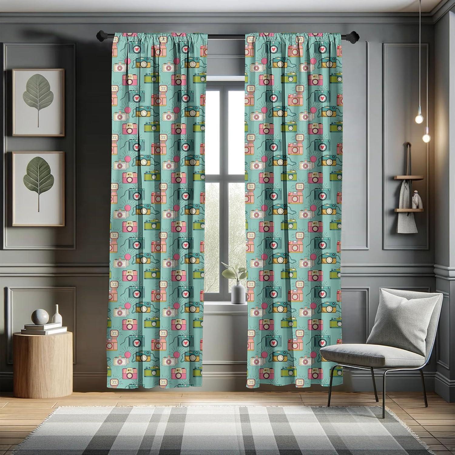 imageAmbesonne Boho Curtains Simplistic Ethnic Look Botanical Ornaments as Stripes Neutral Tones Window Treatments 2 Panel Set for Living Room Bedroom Pair of 28quot x 84quot Pale Khaki and Laurel GreenAlmond Green