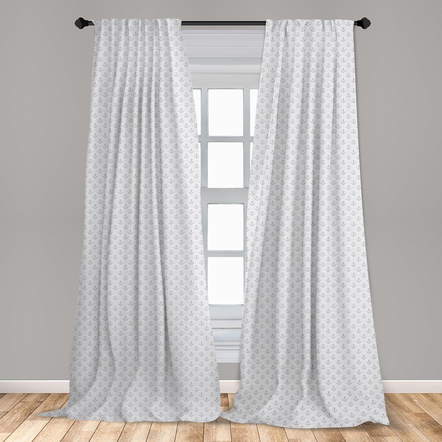 imageAmbesonne Boho Curtains Simplistic Ethnic Look Botanical Ornaments as Stripes Neutral Tones Window Treatments 2 Panel Set for Living Room Bedroom Pair of 28quot x 84quot Pale Khaki and Laurel GreenOff White Grey