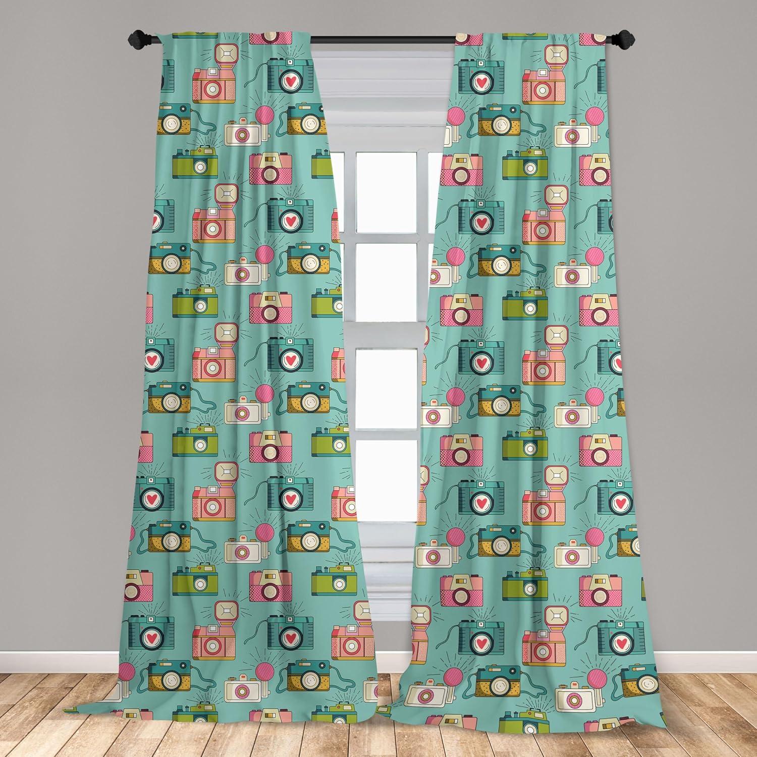 imageAmbesonne Boho Curtains Simplistic Ethnic Look Botanical Ornaments as Stripes Neutral Tones Window Treatments 2 Panel Set for Living Room Bedroom Pair of 28quot x 84quot Pale Khaki and Laurel GreenAlmond Green