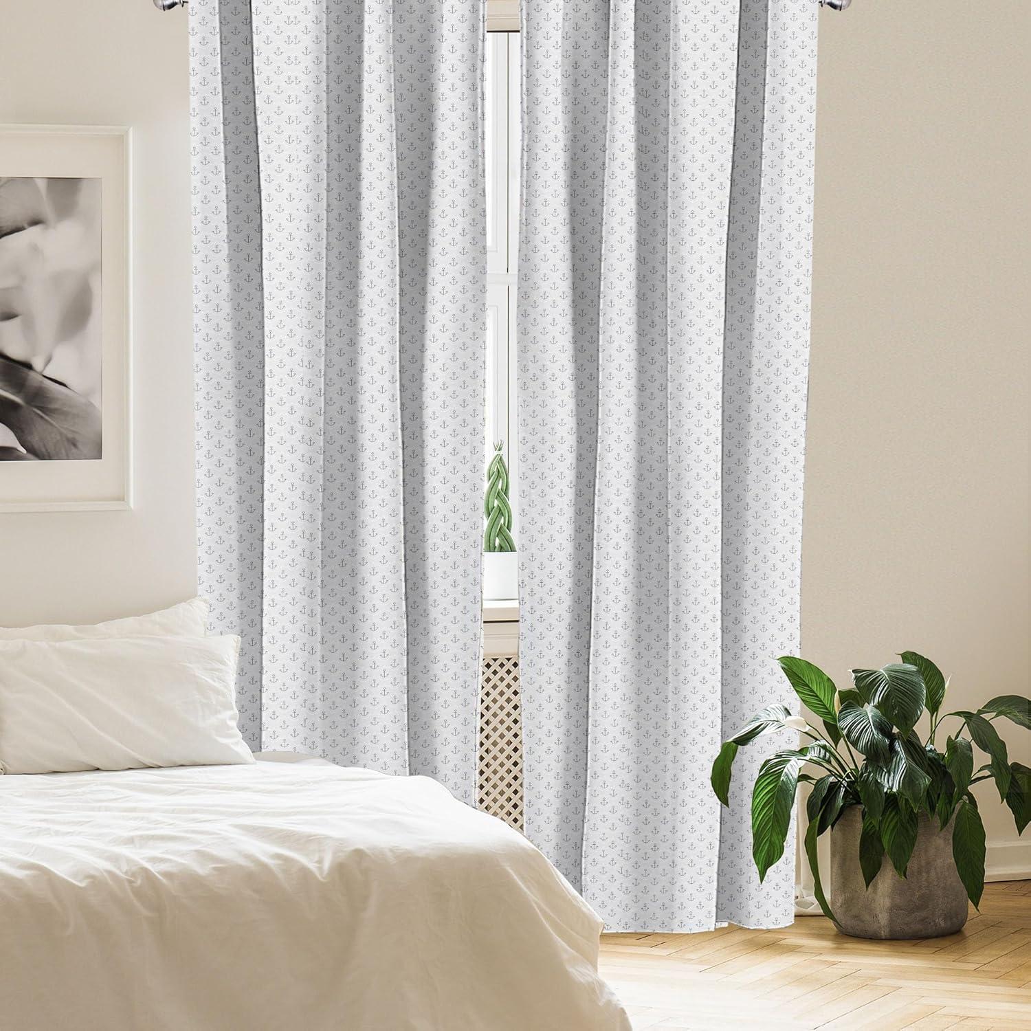 imageAmbesonne Boho Curtains Simplistic Ethnic Look Botanical Ornaments as Stripes Neutral Tones Window Treatments 2 Panel Set for Living Room Bedroom Pair of 28quot x 84quot Pale Khaki and Laurel GreenOff White Grey