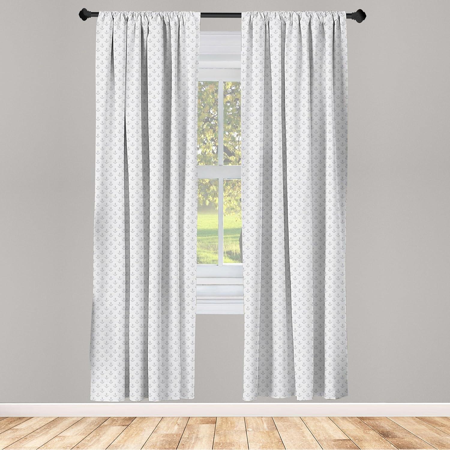 imageAmbesonne Boho Curtains Simplistic Ethnic Look Botanical Ornaments as Stripes Neutral Tones Window Treatments 2 Panel Set for Living Room Bedroom Pair of 28quot x 84quot Pale Khaki and Laurel GreenOff White Grey