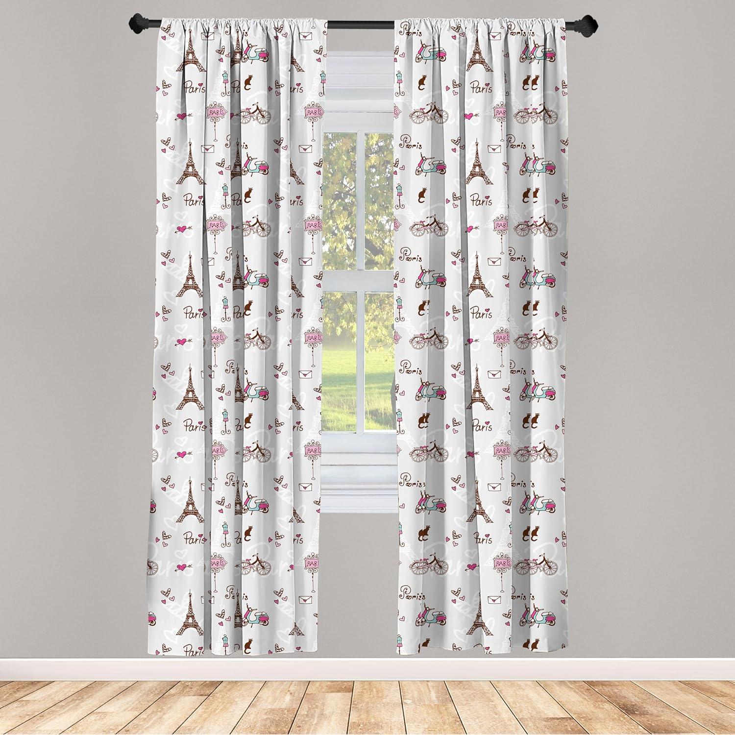 imageAmbesonne Boho Curtains Simplistic Ethnic Look Botanical Ornaments as Stripes Neutral Tones Window Treatments 2 Panel Set for Living Room Bedroom Pair of 28quot x 84quot Pale Khaki and Laurel GreenRedwood Pearl
