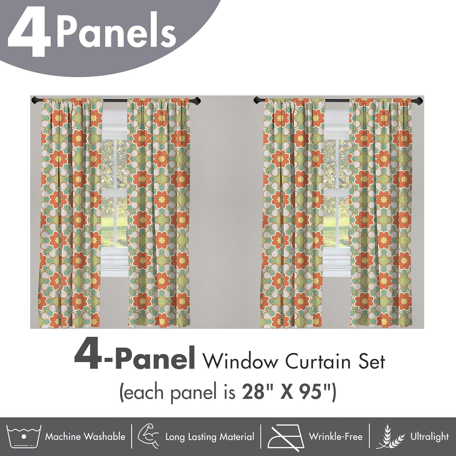 imageAmbesonne Boho Curtains Simplistic Ethnic Look Botanical Ornaments as Stripes Neutral Tones Window Treatments 2 Panel Set for Living Room Bedroom Pair of 28quot x 84quot Pale Khaki and Laurel GreenMulti Color