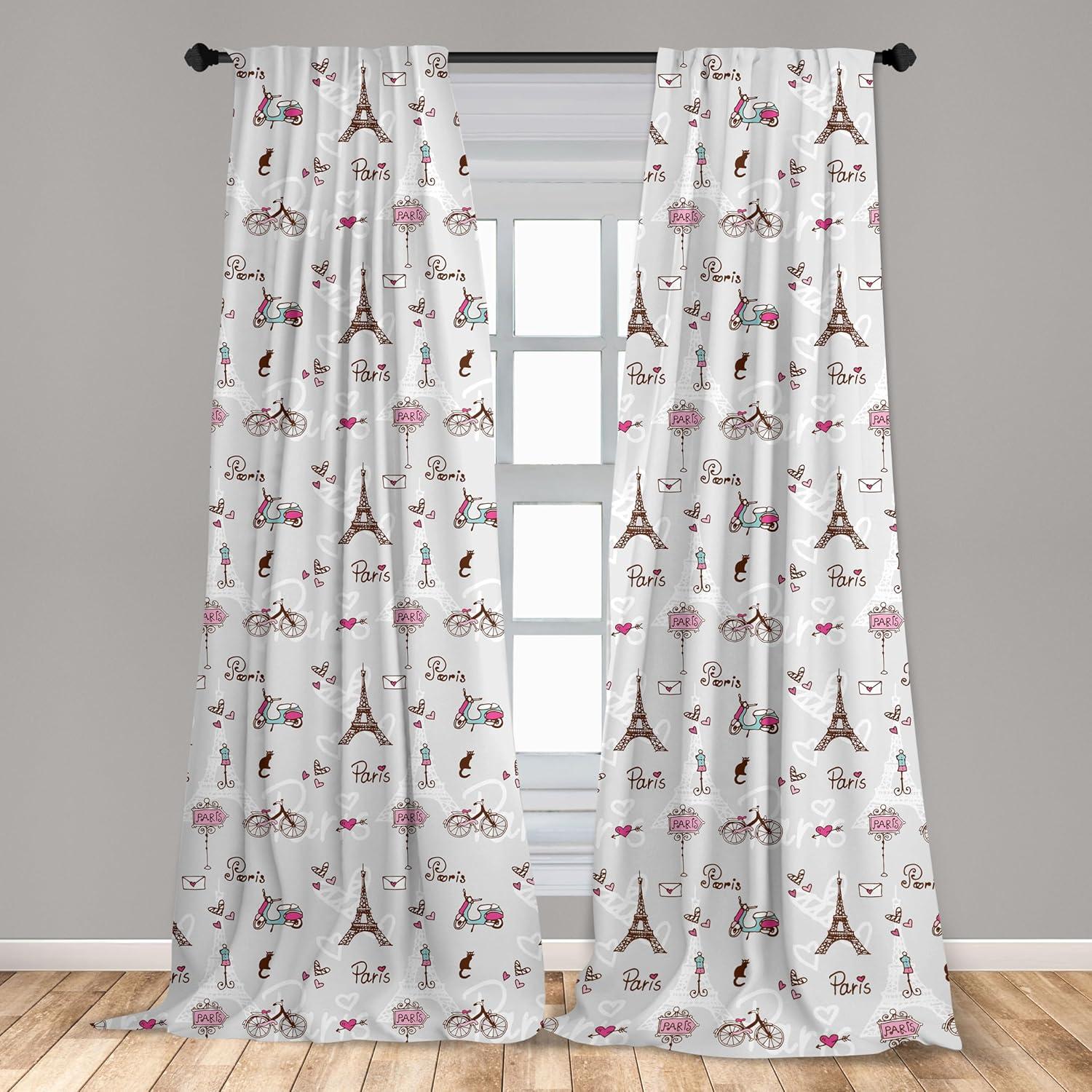 imageAmbesonne Boho Curtains Simplistic Ethnic Look Botanical Ornaments as Stripes Neutral Tones Window Treatments 2 Panel Set for Living Room Bedroom Pair of 28quot x 84quot Pale Khaki and Laurel GreenRedwood Pearl