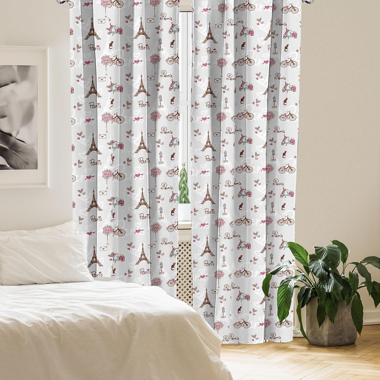 imageAmbesonne Boho Curtains Simplistic Ethnic Look Botanical Ornaments as Stripes Neutral Tones Window Treatments 2 Panel Set for Living Room Bedroom Pair of 28quot x 84quot Pale Khaki and Laurel GreenRedwood Pearl