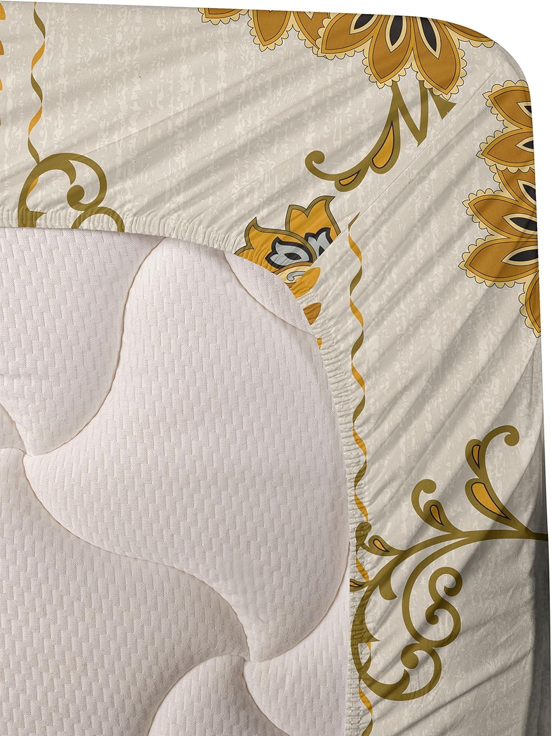 imageAmbesonne Butterflies Sheet Set Watercolor Design Branches Spring Life on Neutral Colored Backdrop Fitted and Flat Sheet with Pillowcases Bedding Accent 4 Piece Set Queen Pale Grey Sepia BlushPale Tan Dark Yellow