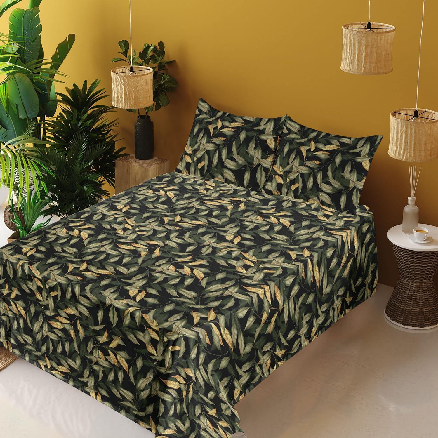 imageAmbesonne Butterflies Sheet Set Watercolor Design Branches Spring Life on Neutral Colored Backdrop Fitted and Flat Sheet with Pillowcases Bedding Accent 4 Piece Set Queen Pale Grey Sepia BlushPistachio Green Mustard