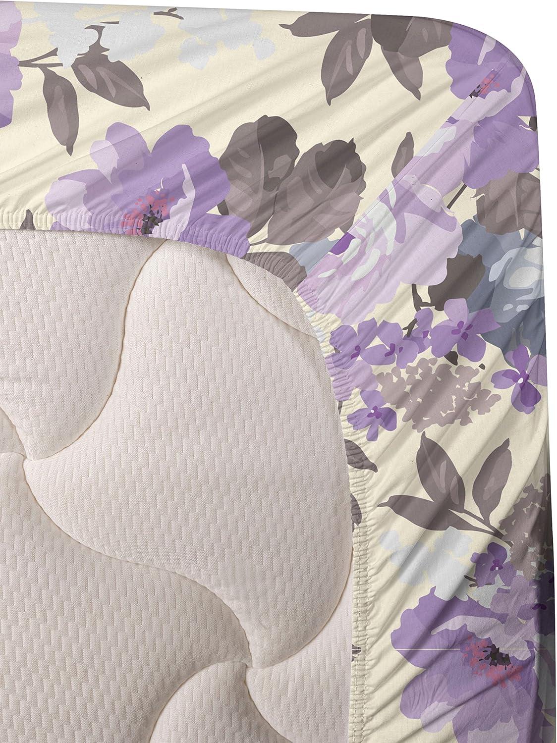 imageAmbesonne Butterflies Sheet Set Watercolor Design Branches Spring Life on Neutral Colored Backdrop Fitted and Flat Sheet with Pillowcases Bedding Accent 4 Piece Set Queen Pale Grey Sepia BlushLavender Champagne