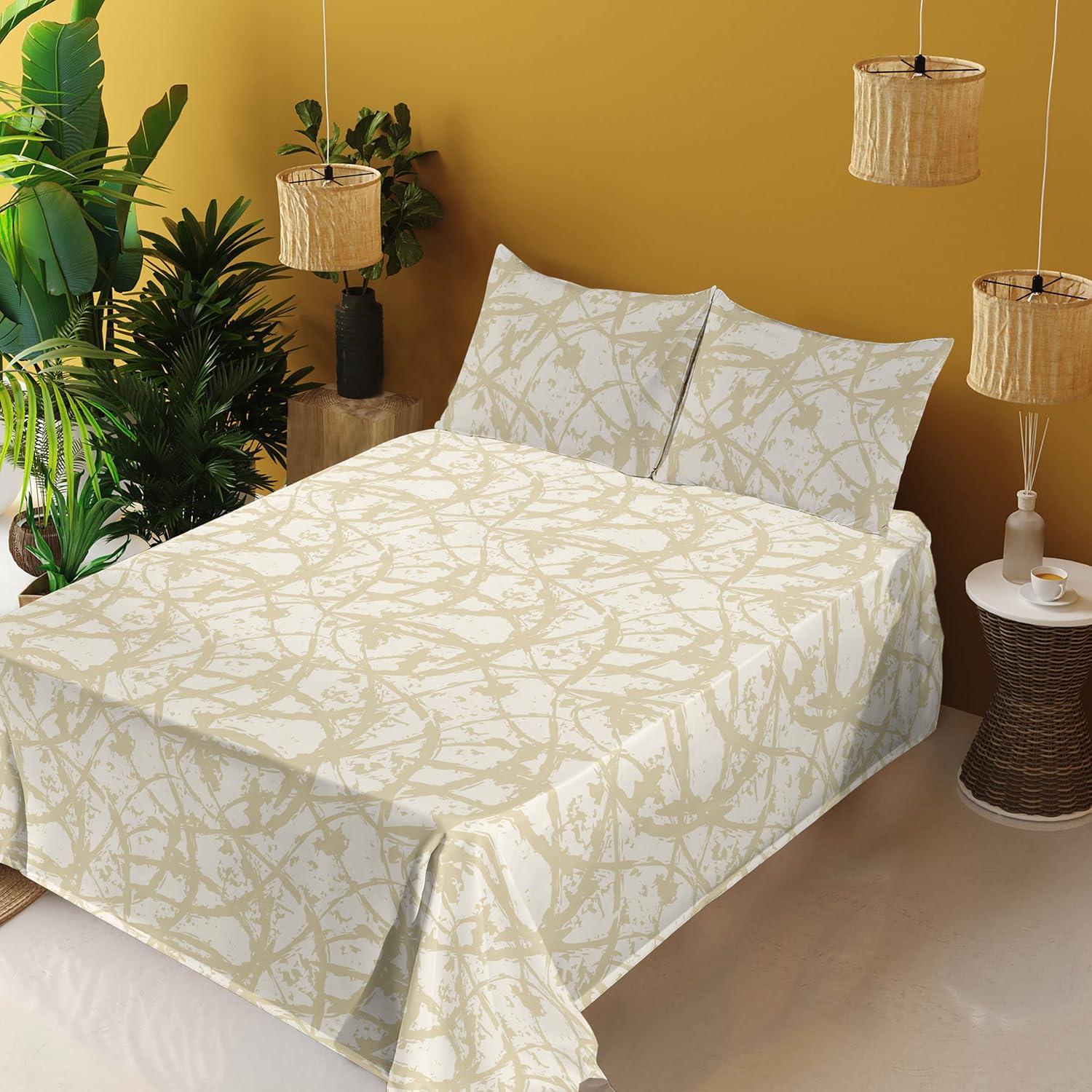 imageAmbesonne Butterflies Sheet Set Watercolor Design Branches Spring Life on Neutral Colored Backdrop Fitted and Flat Sheet with Pillowcases Bedding Accent 4 Piece Set Queen Pale Grey Sepia BlushAvocado Green Eggshell