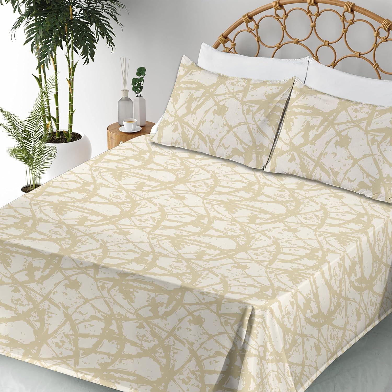 imageAmbesonne Butterflies Sheet Set Watercolor Design Branches Spring Life on Neutral Colored Backdrop Fitted and Flat Sheet with Pillowcases Bedding Accent 4 Piece Set Queen Pale Grey Sepia BlushAvocado Green Eggshell