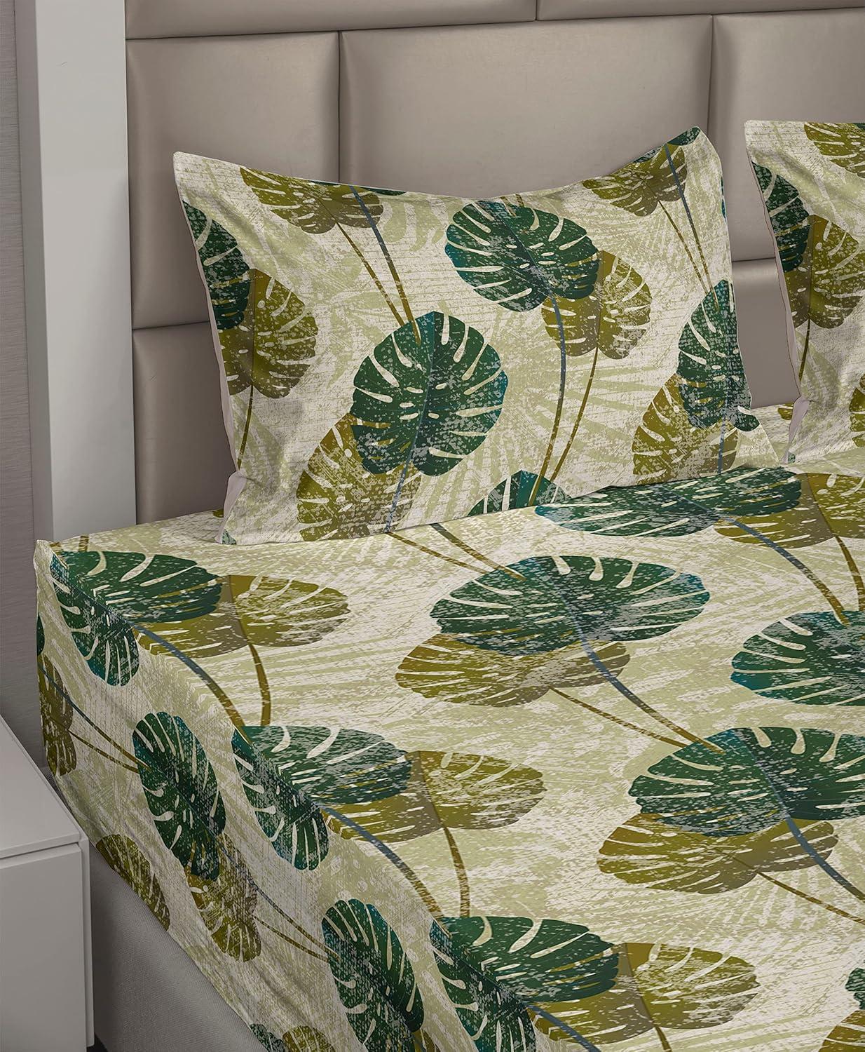 imageAmbesonne Butterflies Sheet Set Watercolor Design Branches Spring Life on Neutral Colored Backdrop Fitted and Flat Sheet with Pillowcases Bedding Accent 4 Piece Set Queen Pale Grey Sepia BlushFawn Hunter Green
