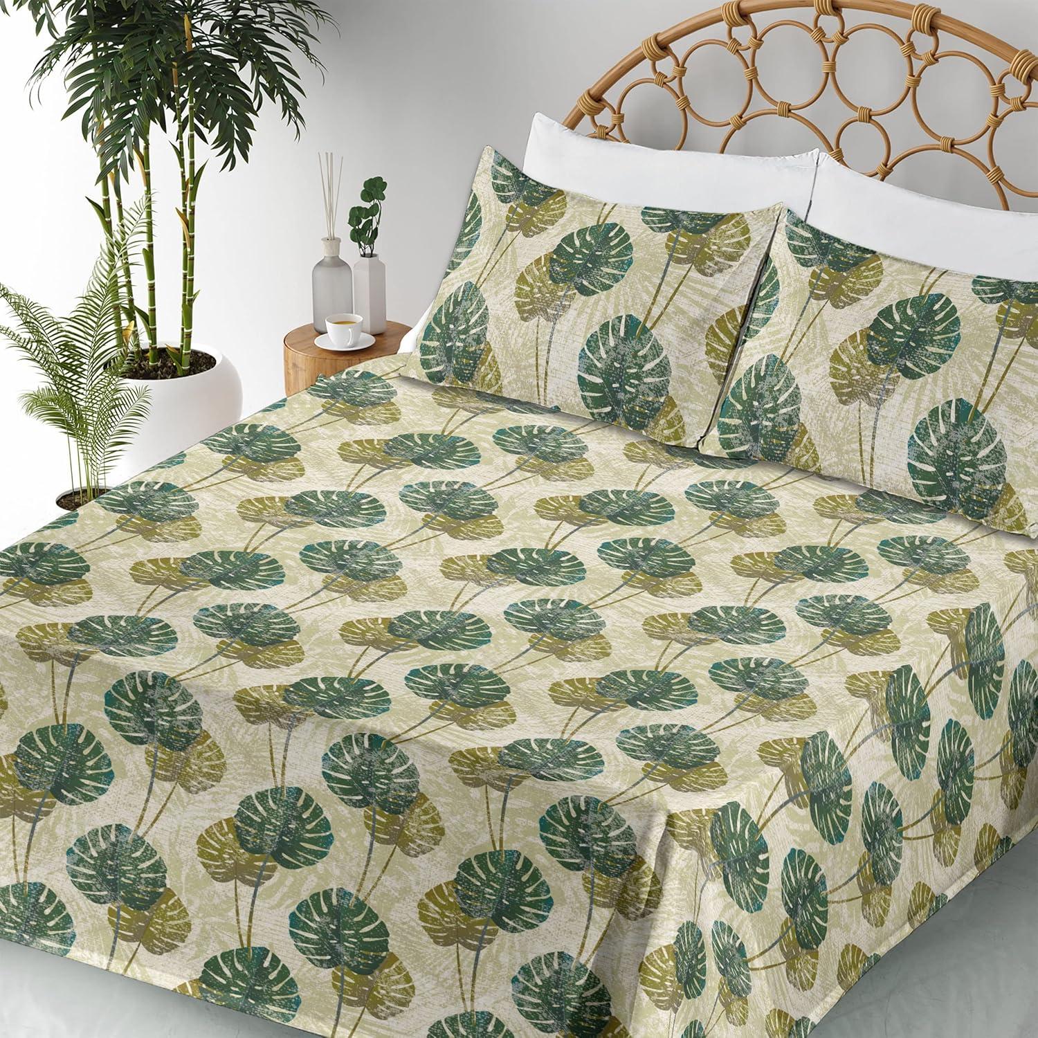 imageAmbesonne Butterflies Sheet Set Watercolor Design Branches Spring Life on Neutral Colored Backdrop Fitted and Flat Sheet with Pillowcases Bedding Accent 4 Piece Set Queen Pale Grey Sepia BlushFawn Hunter Green