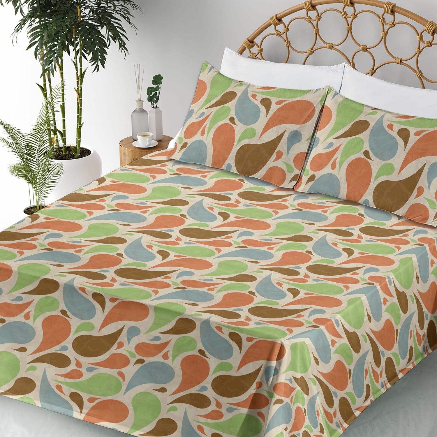 imageAmbesonne Butterflies Sheet Set Watercolor Design Branches Spring Life on Neutral Colored Backdrop Fitted and Flat Sheet with Pillowcases Bedding Accent 4 Piece Set Queen Pale Grey Sepia BlushBurnt Sienna Cadet Blue
