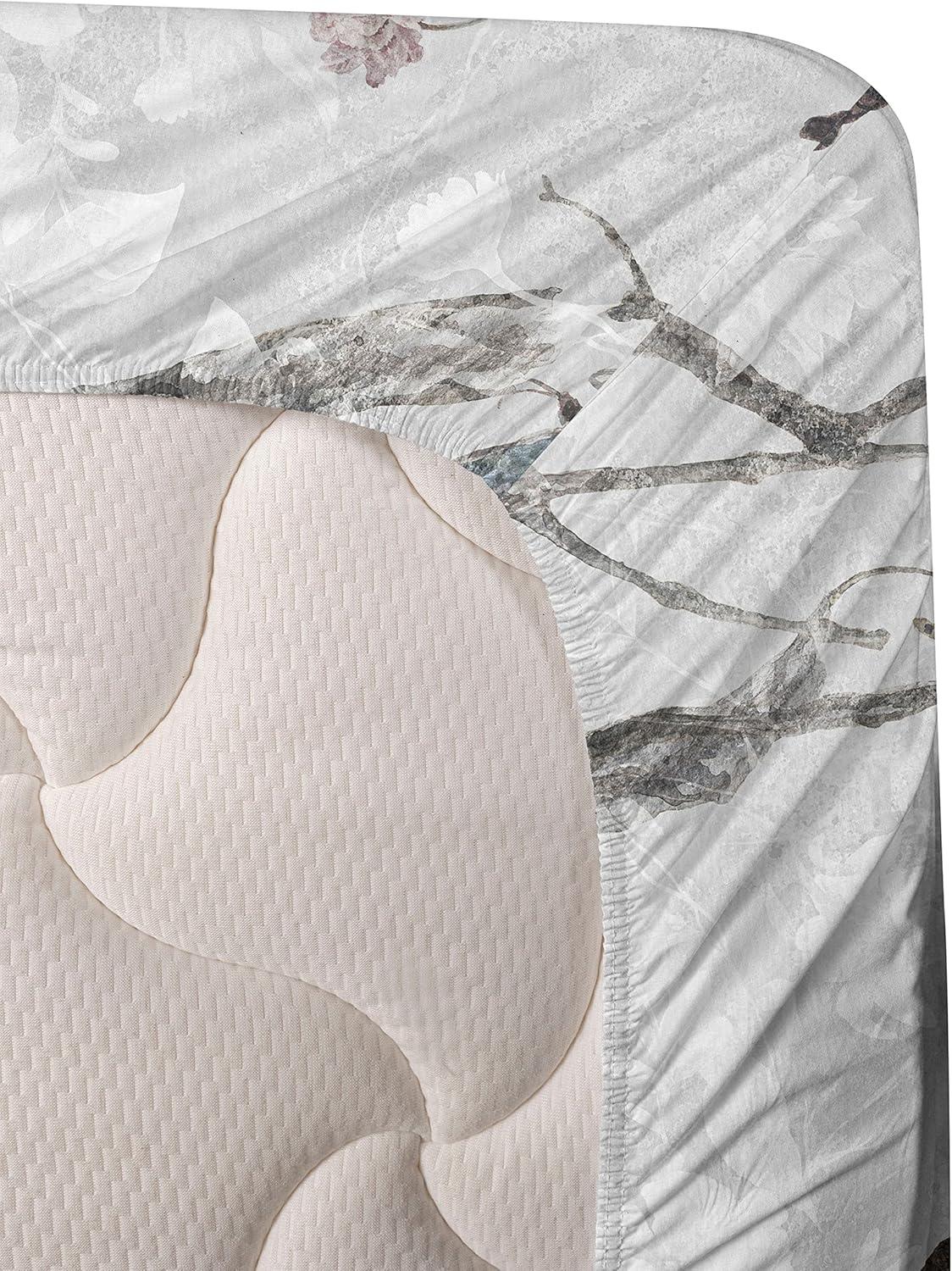 imageAmbesonne Butterflies Sheet Set Watercolor Design Branches Spring Life on Neutral Colored Backdrop Fitted and Flat Sheet with Pillowcases Bedding Accent 4 Piece Set Queen Pale Grey Sepia BlushPale Grey Sepia Blush