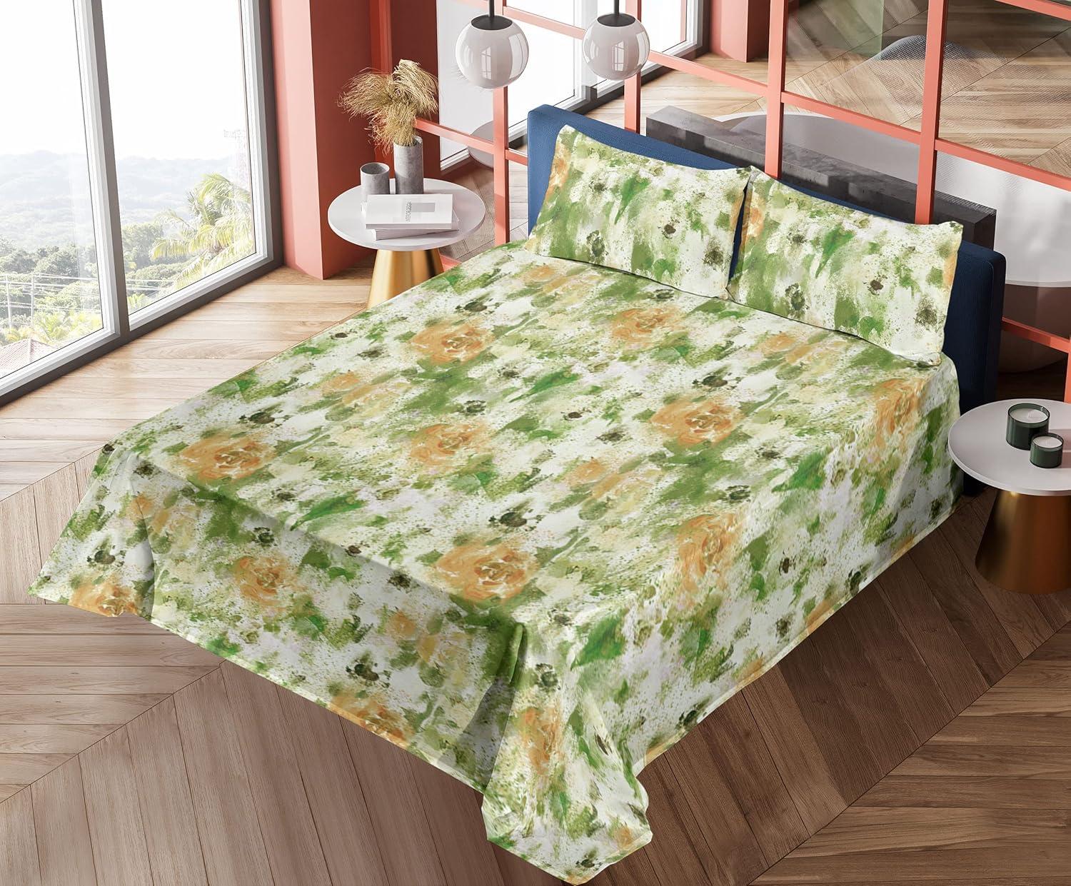 imageAmbesonne Butterflies Sheet Set Watercolor Design Branches Spring Life on Neutral Colored Backdrop Fitted and Flat Sheet with Pillowcases Bedding Accent 4 Piece Set Queen Pale Grey Sepia BlushOlive Green and Peach