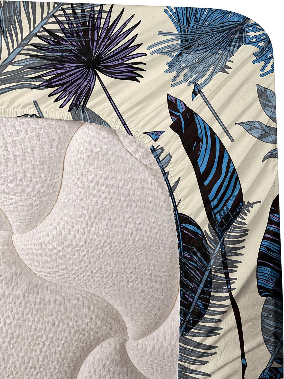 imageAmbesonne Butterflies Sheet Set Watercolor Design Branches Spring Life on Neutral Colored Backdrop Fitted and Flat Sheet with Pillowcases Bedding Accent 4 Piece Set Queen Pale Grey Sepia BlushChampagne and Dark Sky Blue