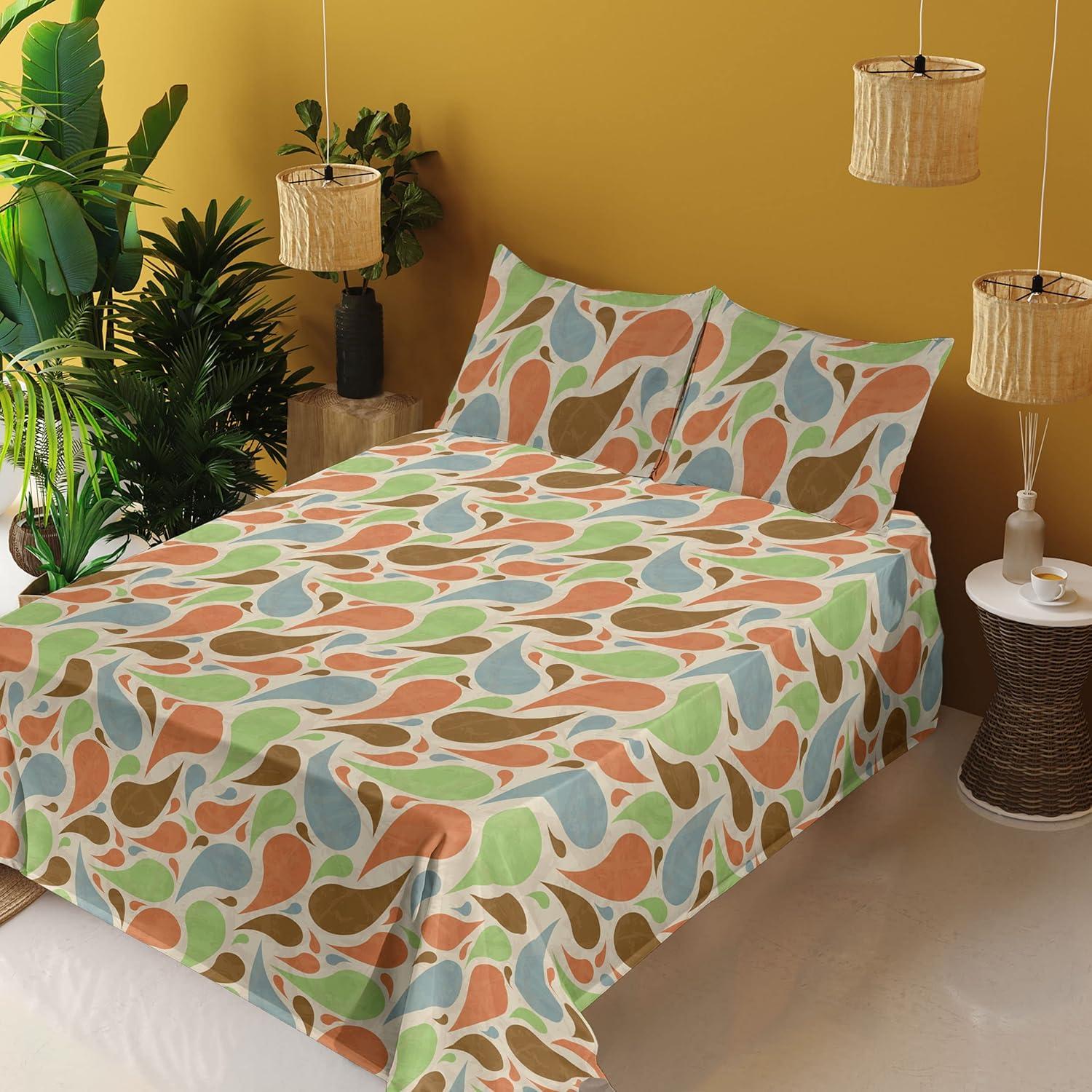 imageAmbesonne Butterflies Sheet Set Watercolor Design Branches Spring Life on Neutral Colored Backdrop Fitted and Flat Sheet with Pillowcases Bedding Accent 4 Piece Set Queen Pale Grey Sepia BlushBurnt Sienna Cadet Blue