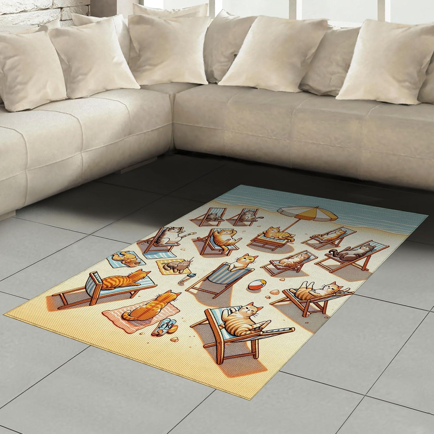 imageAmbesonne Classic Area Rug Hedonistic Pampered Room in Muted Tones Neutral Colors Rich Ornament Flat Woven Accent Rug for Living Room Bedroom Dining Room 4 X 5 7quot Coconut and Off WhiteBeige Orange Pale Blue
